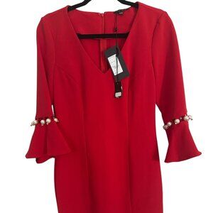 Alberto Makali Gorgeous Red Dress - Size 6 - NWT - W/Sleeve Details